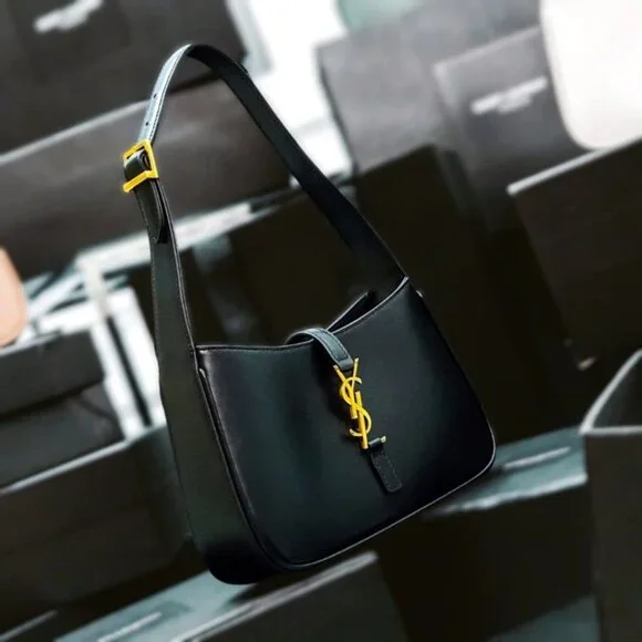 YSL HOBO BAG IN SMOOTH LEATHER NOIR - Picture 5 of 7